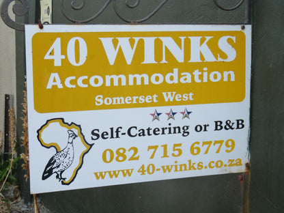 40 Winks Accommodation Somerset West Western Cape South Africa Sign, Text, Window, Architecture