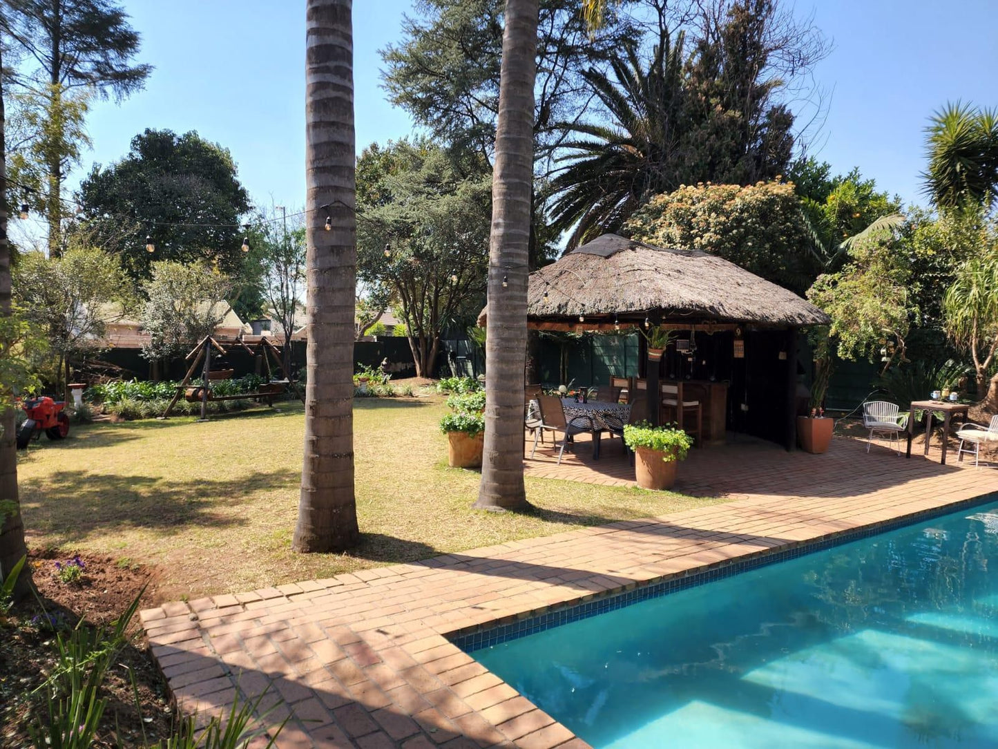 Six Valk Avenue Self Catering Guest House Fourways Johannesburg Gauteng South Africa Complementary Colors, Palm Tree, Plant, Nature, Wood, Swimming Pool