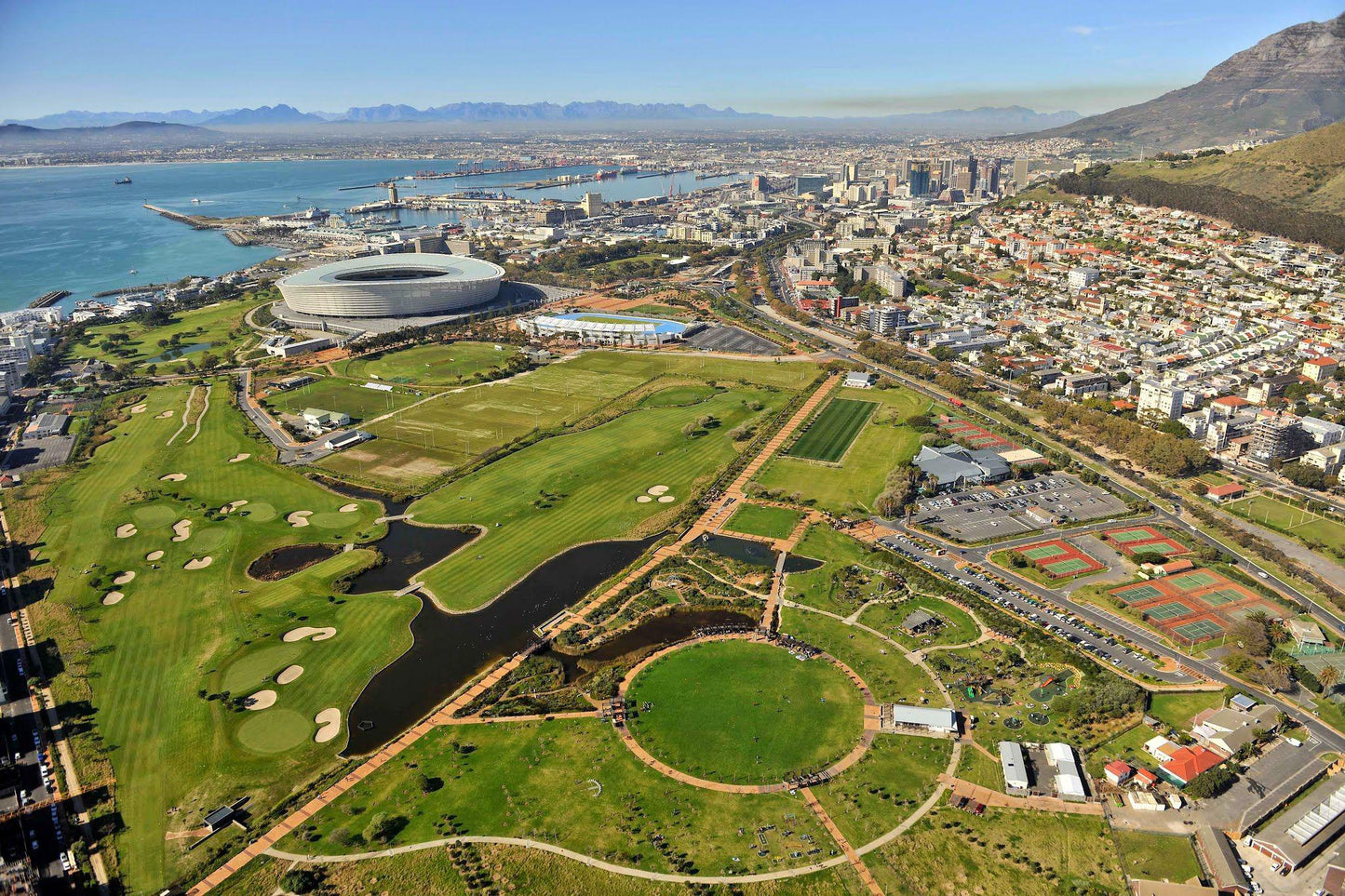 Ball Game, Sport, Golfing, Aerial Photography, Metropolitan Golf Club, Fritz Sonnenberg Rd, Green Point, Cape Town, 8051