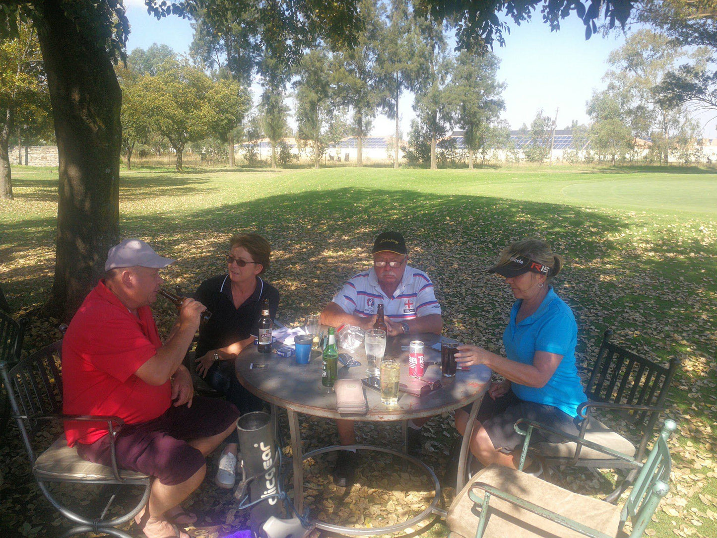 Ball Game, Sport, Golfing, Person, Drink, Face, Group, Three Faces, Frontal Face, Profile Face, Pollak Park Golf Club, Tonk Meter Dr, Pollak Park, Springs, 1559