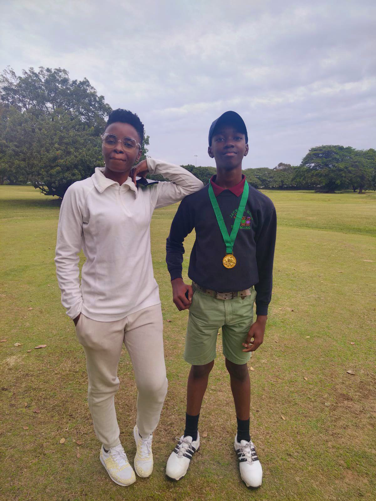 Ball Game, Sport, Golfing, Person, Face, Two Faces, Frontal Face, Male, Eyes Open, Smile, Child, Female, Teenager / Young Adult, Windsor Park Golf Course, Stamford Hill, Durban, 4025