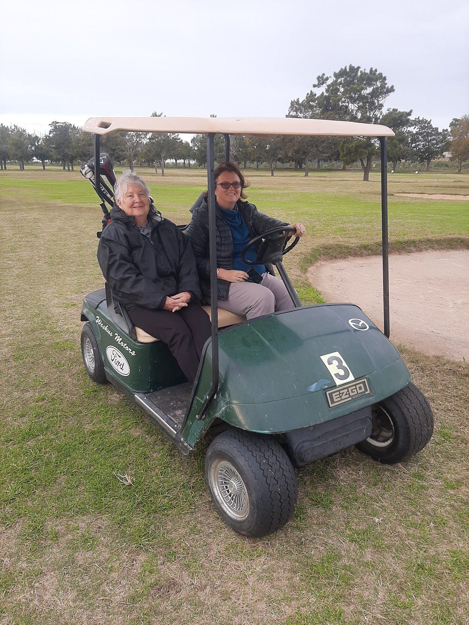 Ball Game, Sport, Golfing, Vehicle, Person, Face, Two Faces, Frontal Face, Female, Elderly, Bergrivier Golf Club, Vygie St, Velddrif, 7365