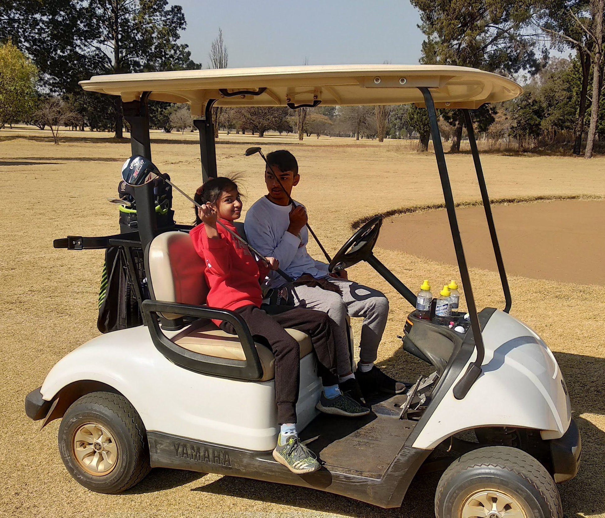 Ball Game, Sport, Golfing, Vehicle, Person, Face, Two Faces, Frontal Face, Male, Adult, Eyes Open, Beard, State Mines Country Club, Hewit St, Gov Gold Mine Areas Cons, Brakpan, 1541