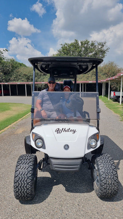 Ball Game, Sport, Golfing, Vehicle, Person, Face, Two Faces, Frontal Face, Walker Park Golf Club, Evander, 2280