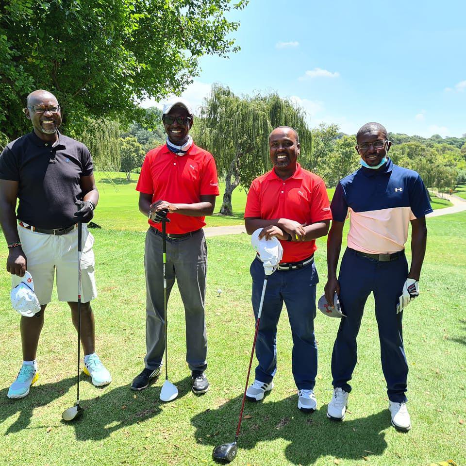Complementary Colors, Ball Game, Sport, Golfing, Person, Ball, Face, Group, Frontal Face, Male, Adult, Eyes Open, Beard, Smile, Randpark Firethorn Golf Course, Unnamed Road, Randpark 268-Iq, Randburg, 2194