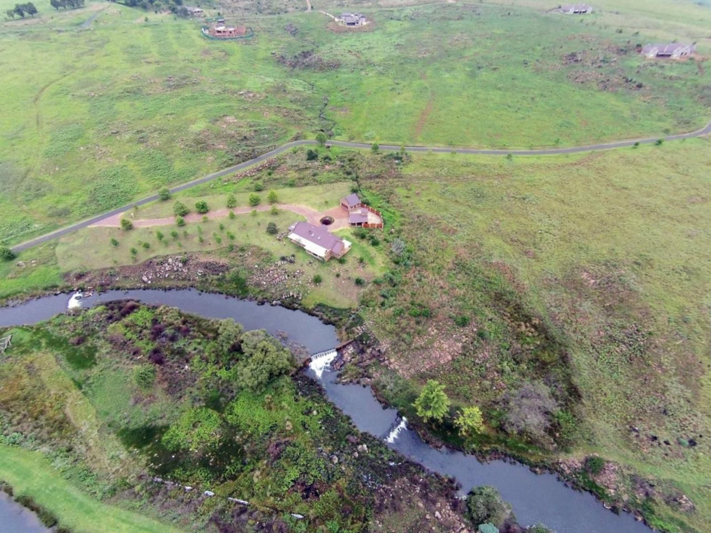 Willow Weir Cottage Dullstroom Mpumalanga South Africa River, Nature, Waters, Aerial Photography, Highland