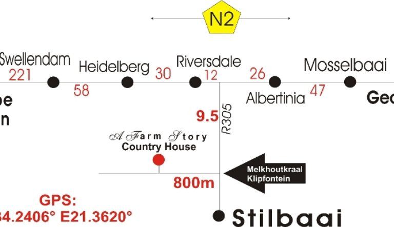 A Farm Story Country House Stilbaai Western Cape South Africa Selective Color, Bright, Map