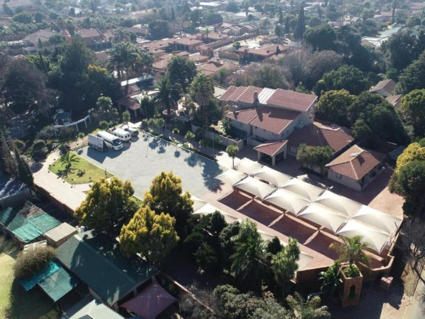 Airport Gardens Boutique Hotel, House, Building, Architecture, Palm Tree, Plant, Nature, Wood, Aerial Photography, Swimming Pool