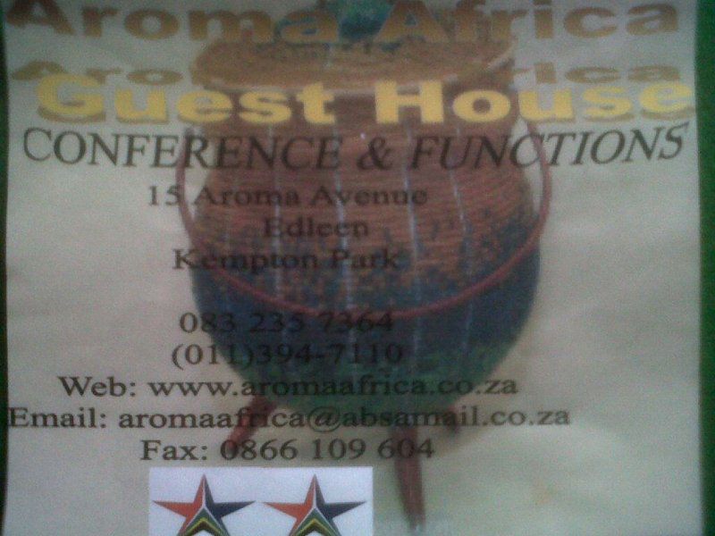 Aroma Africa Guest House Kempton Park Cbd Johannesburg Gauteng South Africa Unsaturated, Text