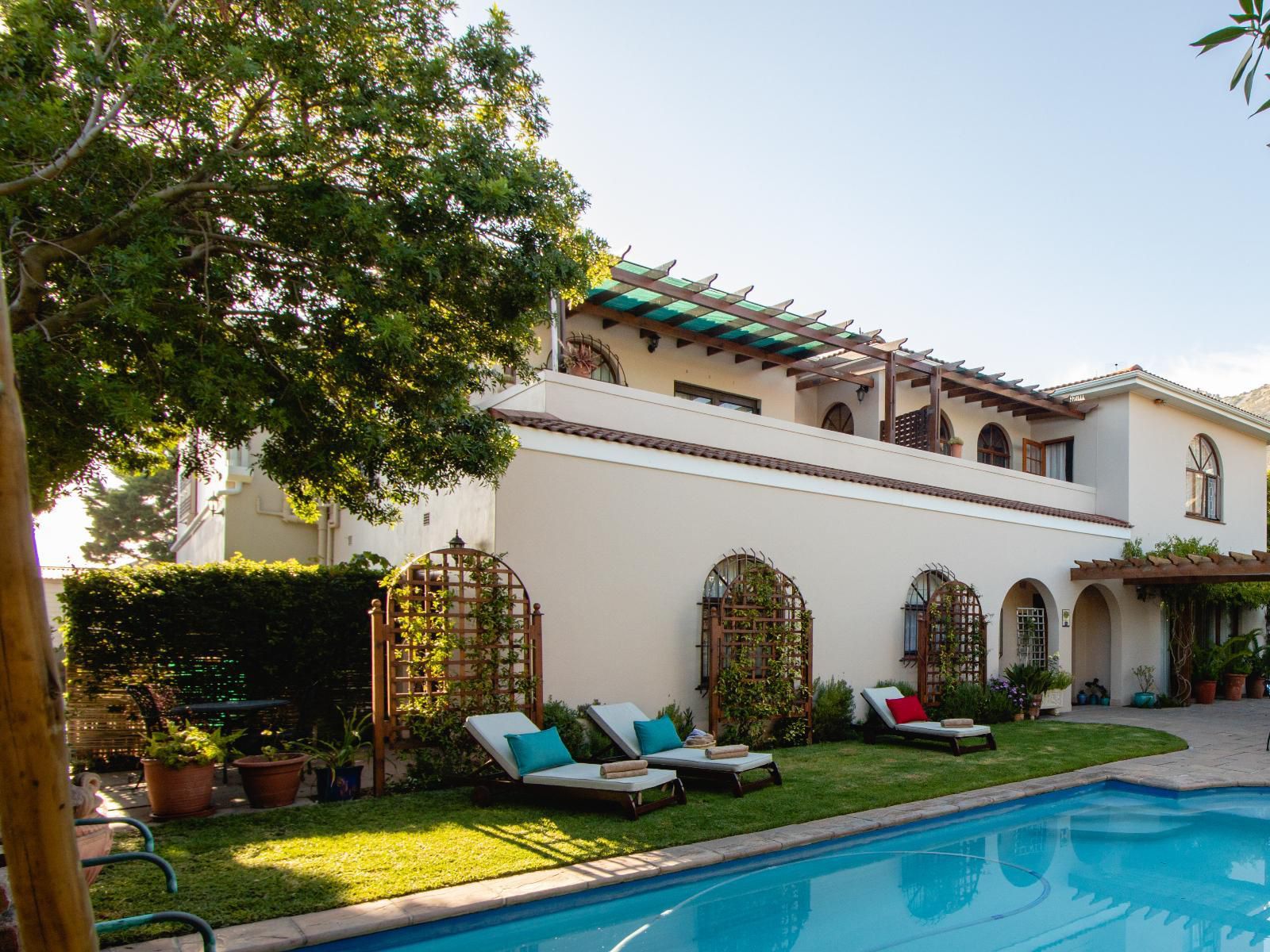 A Tuscan Villa Guest House Fish Hoek Cape Town Western Cape South Africa Complementary Colors, House, Building, Architecture, Palm Tree, Plant, Nature, Wood, Swimming Pool