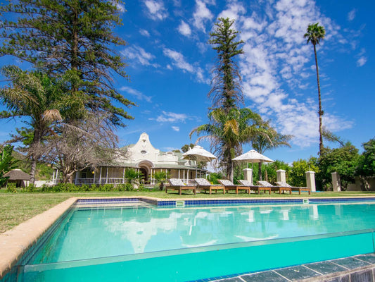 Bakenskraal Ostrich Palace Oudtshoorn Western Cape South Africa Complementary Colors, House, Building, Architecture, Palm Tree, Plant, Nature, Wood, Swimming Pool