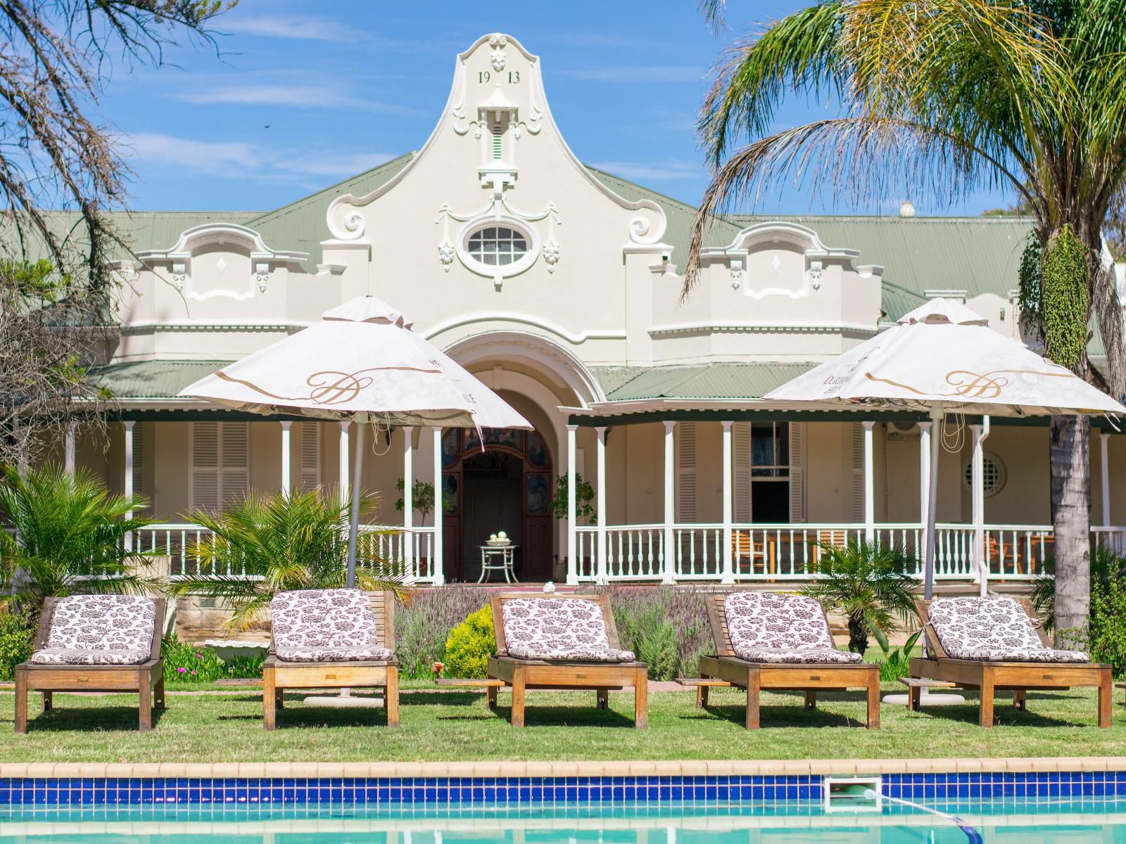 Bakenskraal Ostrich Palace Oudtshoorn Western Cape South Africa Complementary Colors, House, Building, Architecture, Palm Tree, Plant, Nature, Wood, Swimming Pool