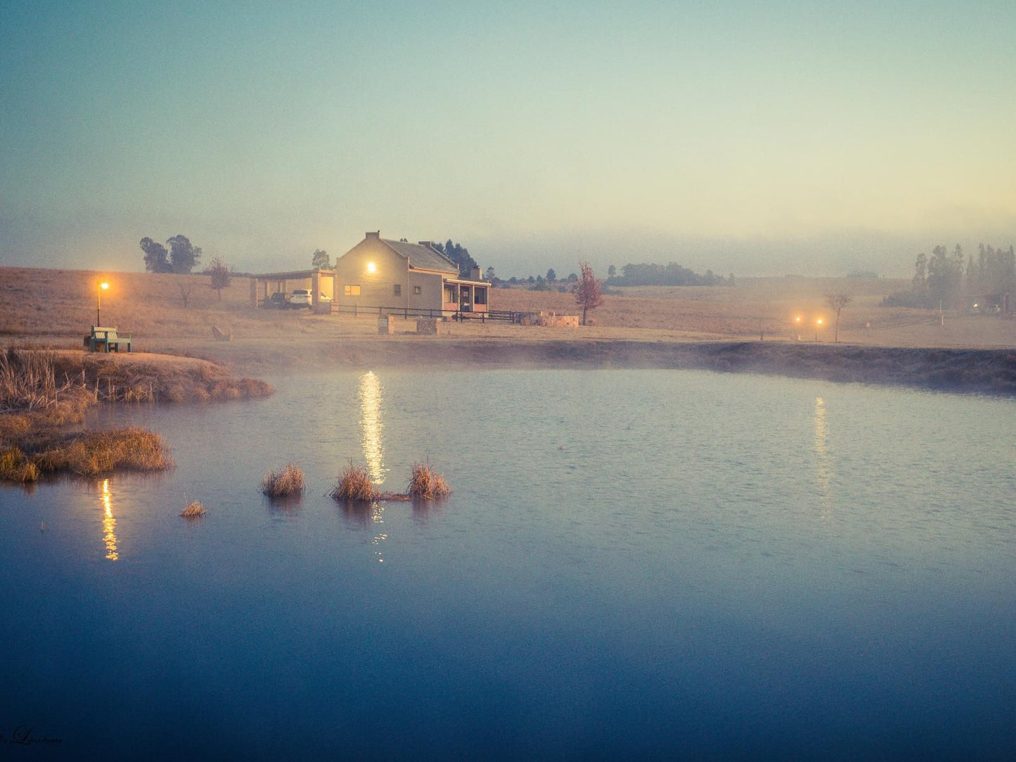 Blue Crane Farm Dullstroom Mpumalanga South Africa Barn, Building, Architecture, Agriculture, Wood, Fog, Nature