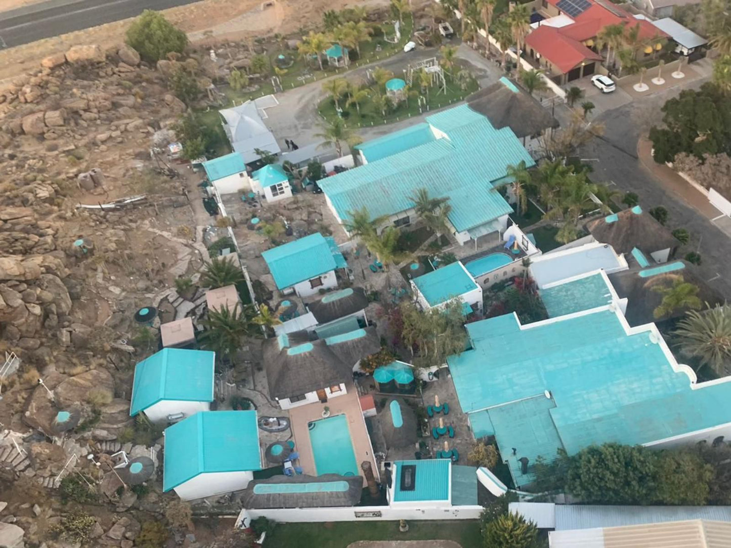 Blue Diamond Lodge, Palm Tree, Plant, Nature, Wood, Aerial Photography, Swimming Pool