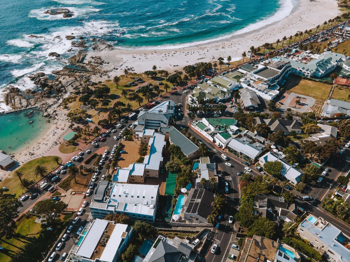 Camps Bay Village Camps Bay Cape Town Western Cape South Africa Beach, Nature, Sand, Palm Tree, Plant, Wood, Aerial Photography, Ocean, Waters