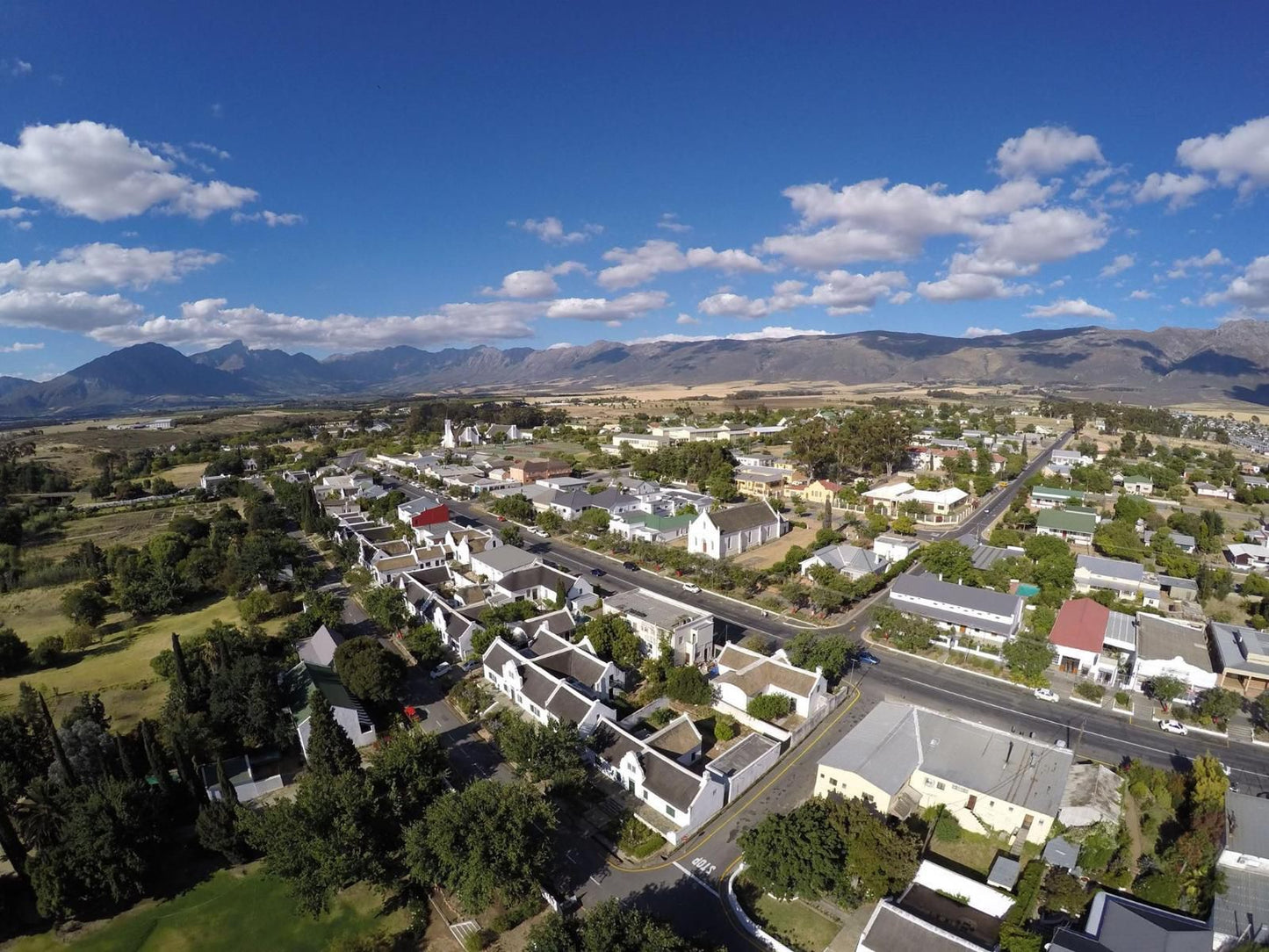 Cape Dutch Quarters - Tulbagh, House, Building, Architecture, Aerial Photography