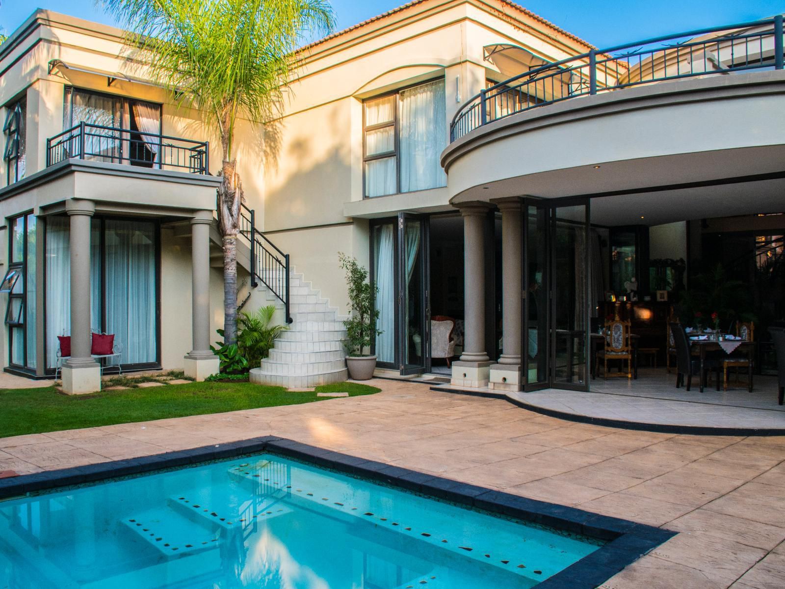 Casa Flora Wapadrand Pretoria Tshwane Gauteng South Africa Complementary Colors, Balcony, Architecture, House, Building, Palm Tree, Plant, Nature, Wood, Garden, Swimming Pool