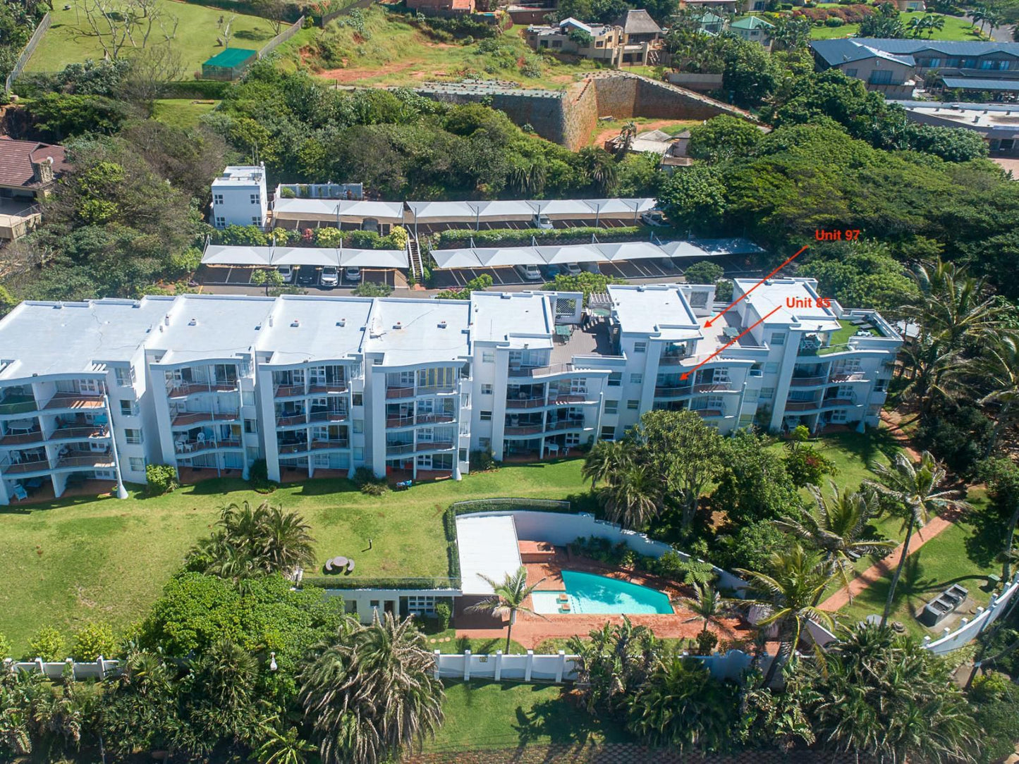 Chakas Cove Shakas Rock Ballito Kwazulu Natal South Africa House, Building, Architecture, Palm Tree, Plant, Nature, Wood, Aerial Photography, Swimming Pool