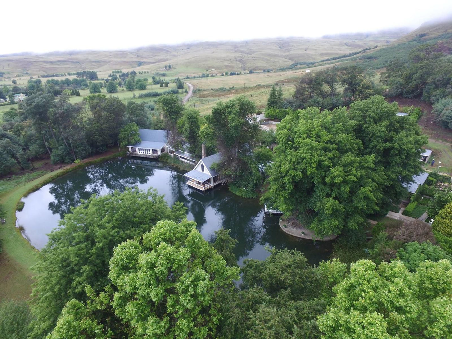 Cleopatra Mountain Farmhouse Central Drakensberg Kwazulu Natal South Africa River, Nature, Waters, Aerial Photography