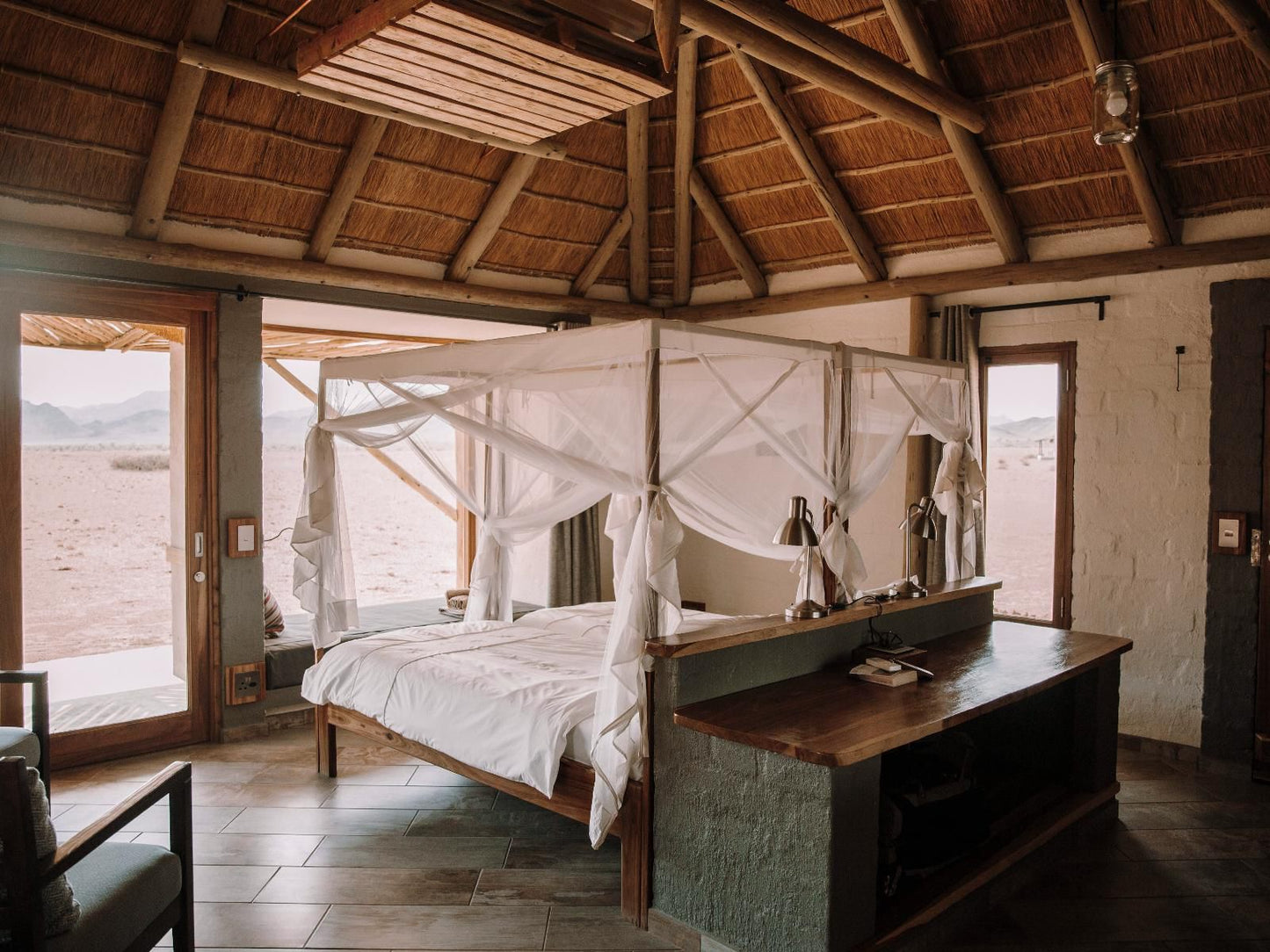 Desert Homestead Lodge, Chalet with bed for additional child, Bedroom