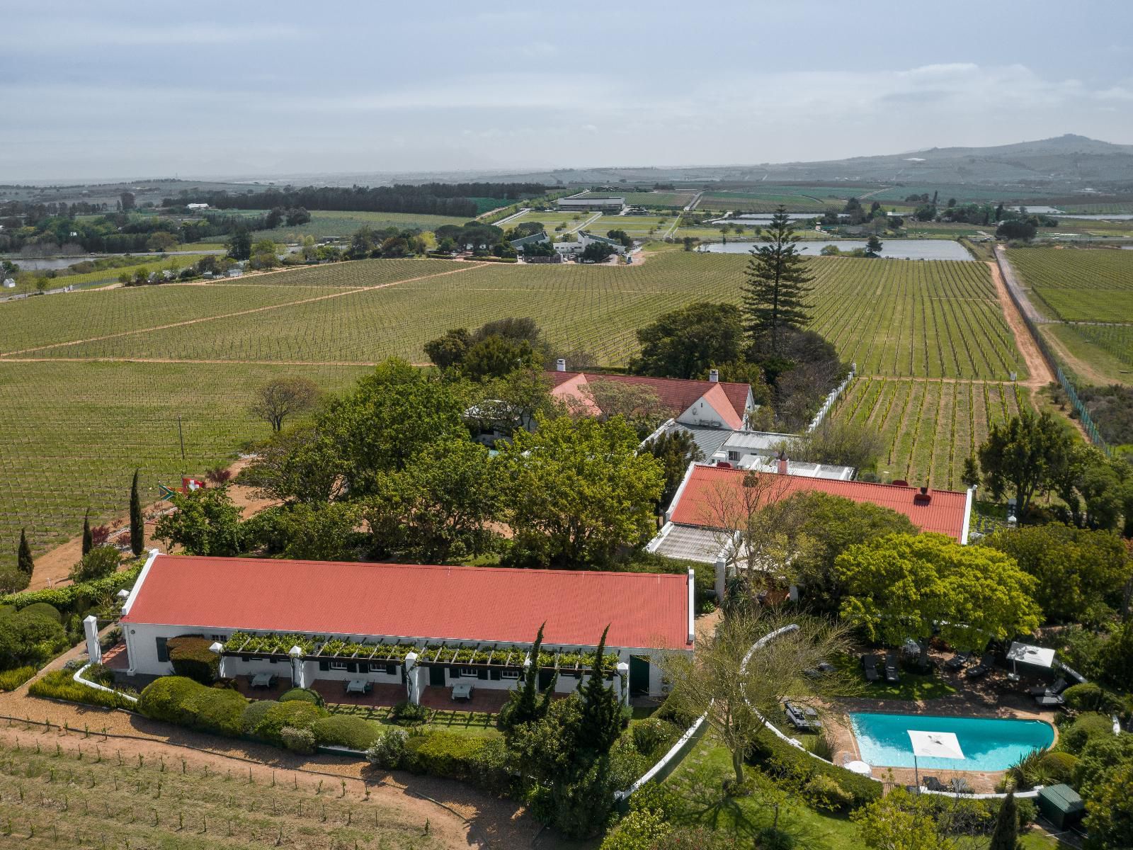 Eikendal Lodge Raithby Stellenbosch Western Cape South Africa Field, Nature, Agriculture, House, Building, Architecture, Aerial Photography