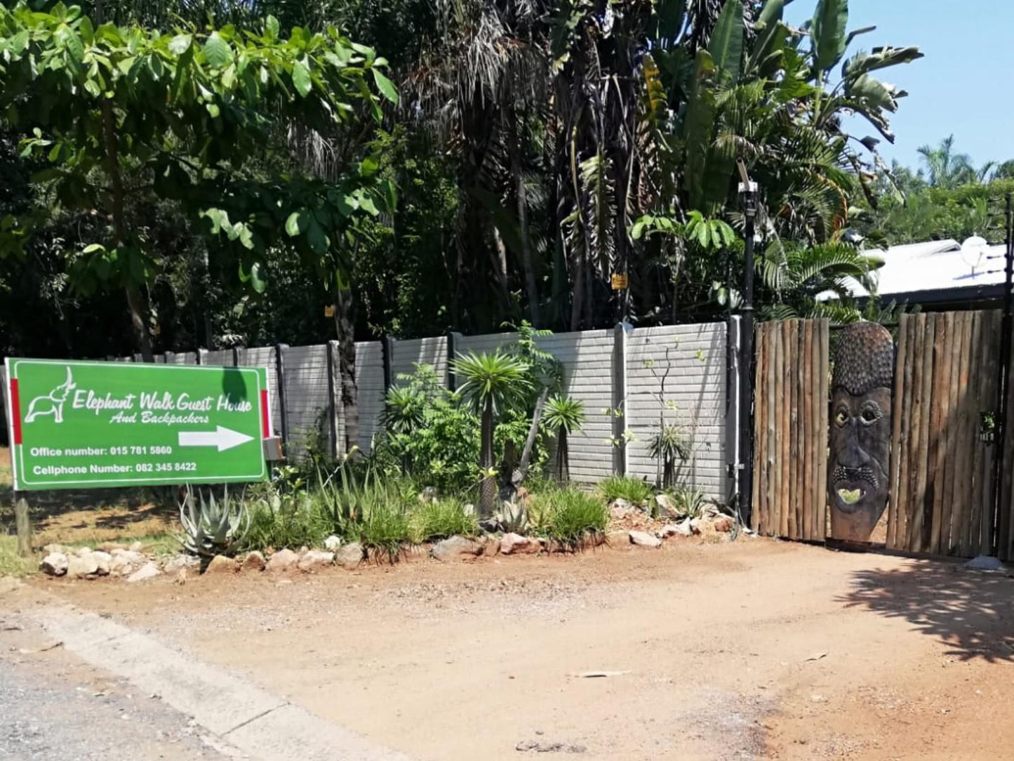 Elephant Walk Phalaborwa Limpopo Province South Africa Gate, Architecture, Palm Tree, Plant, Nature, Wood, Sign