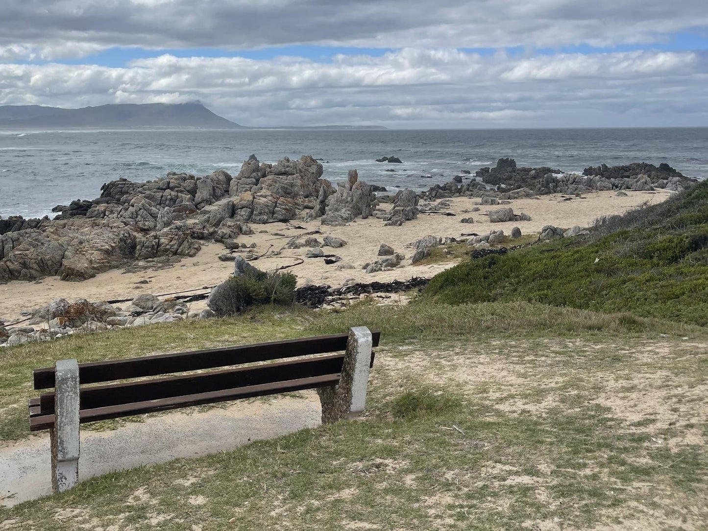 Footprints In Kleinmond, Beach, Nature, Sand, Cliff, Framing, Ocean, Waters