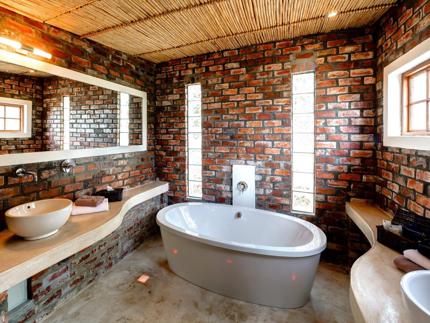 Fraai Uitzicht 1798, Luxury Cottage 2, Bathroom, Brick Texture, Texture