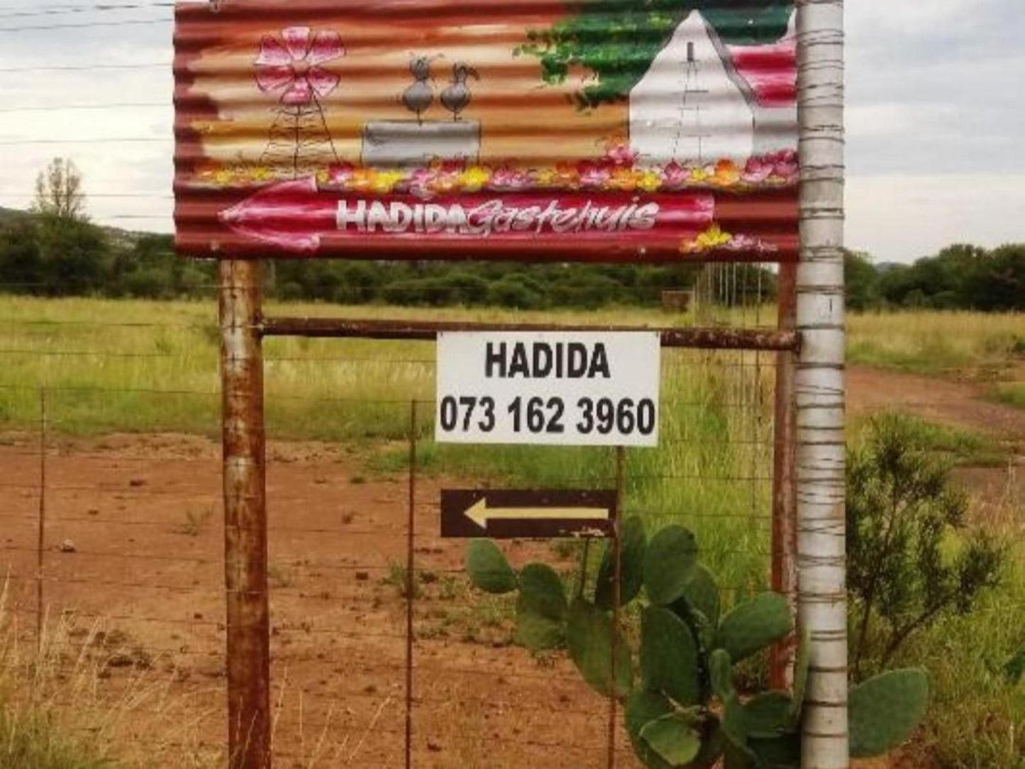 Hadida Guesthouse Swartruggens North West Province South Africa Sign