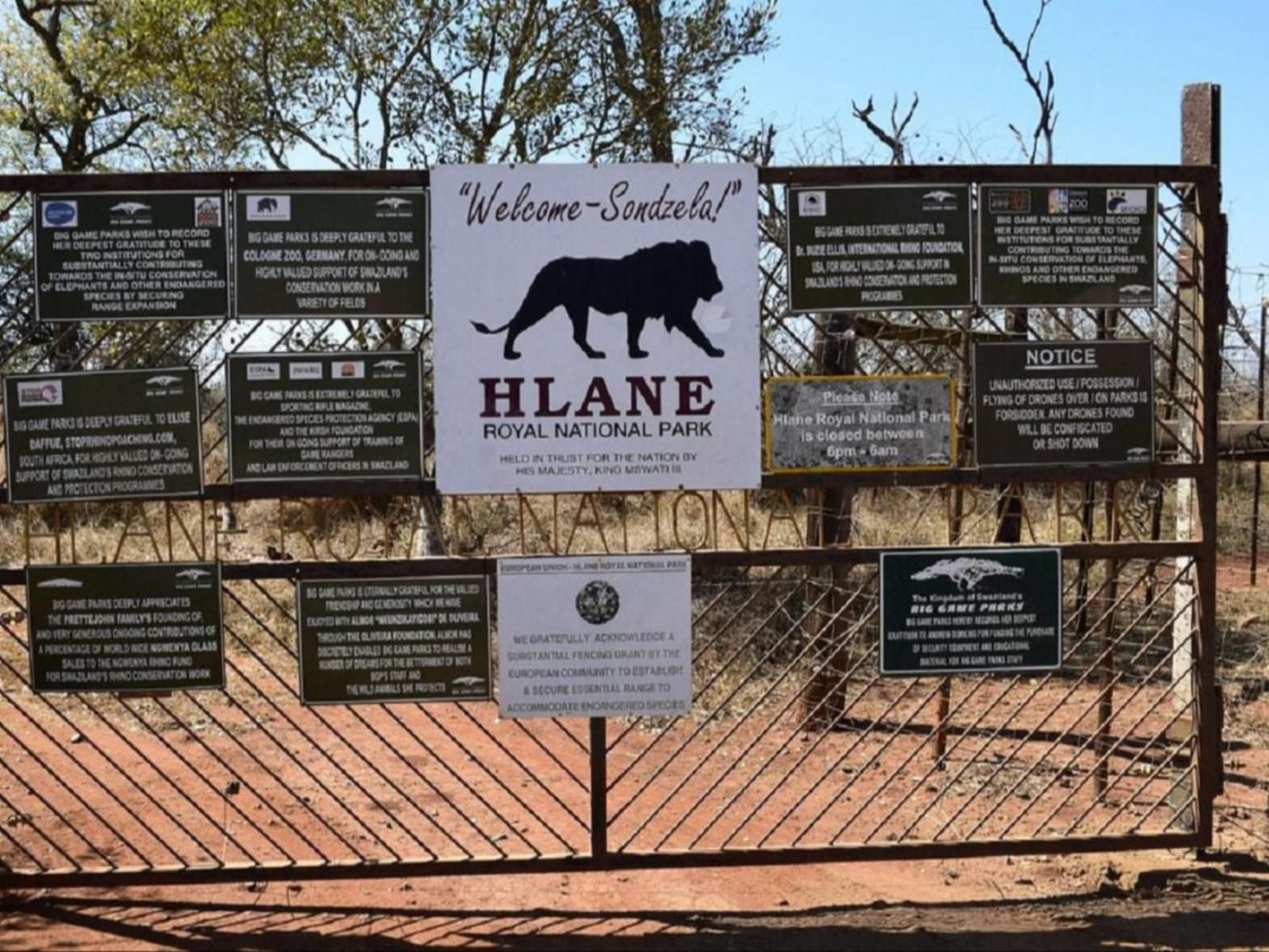 Hlane Royal National Park, Sign, Text