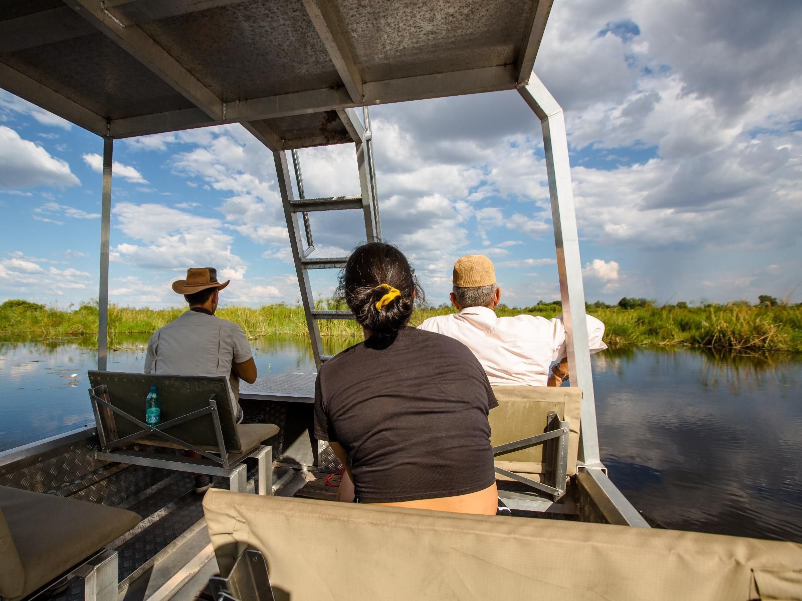 Jackalberry Tented Camp, Boat, Vehicle, Person