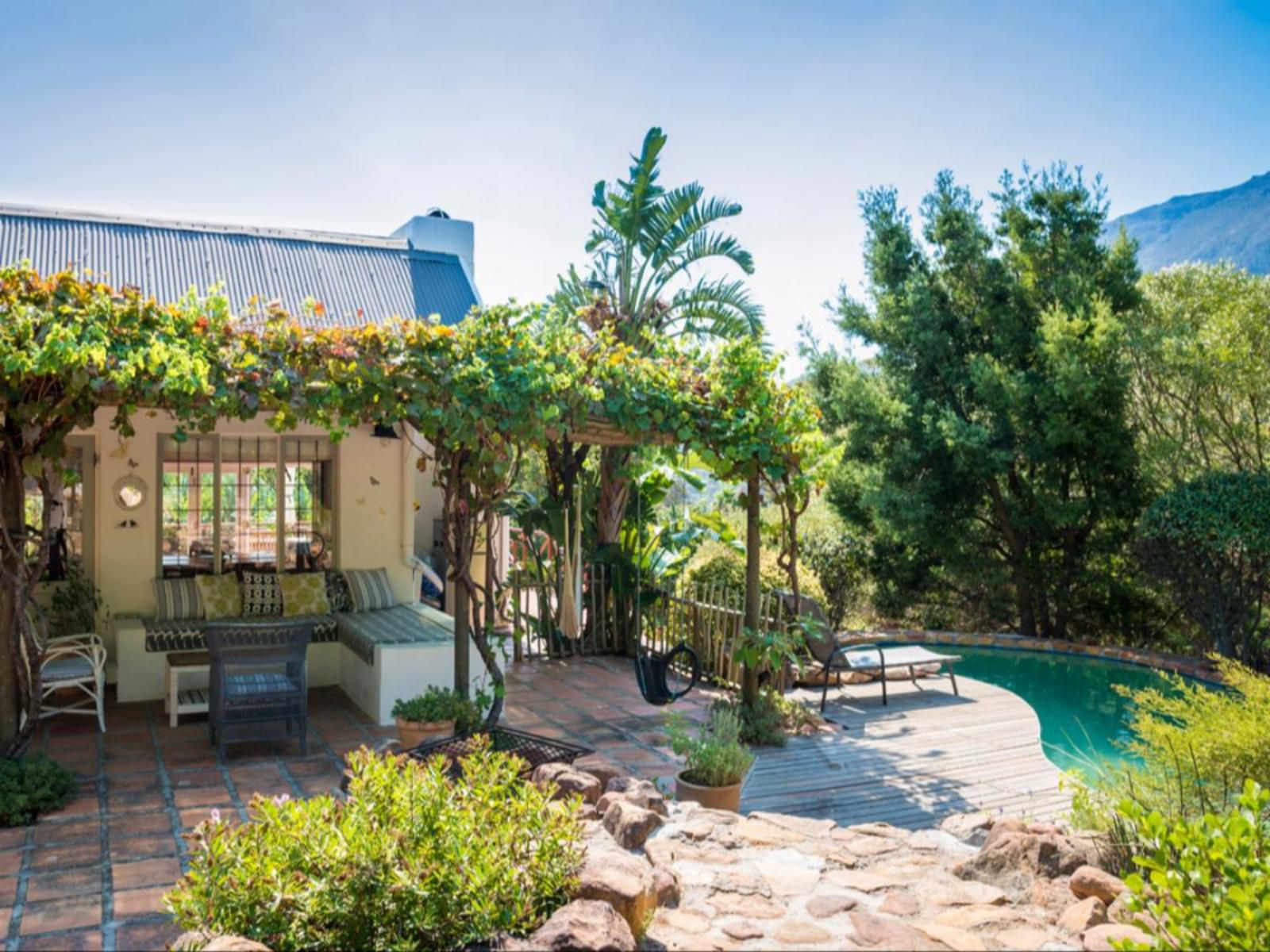 Mediterranean Style Beauty Hout Bay Cape Town Western Cape South Africa Complementary Colors, House, Building, Architecture, Garden, Nature, Plant, Swimming Pool