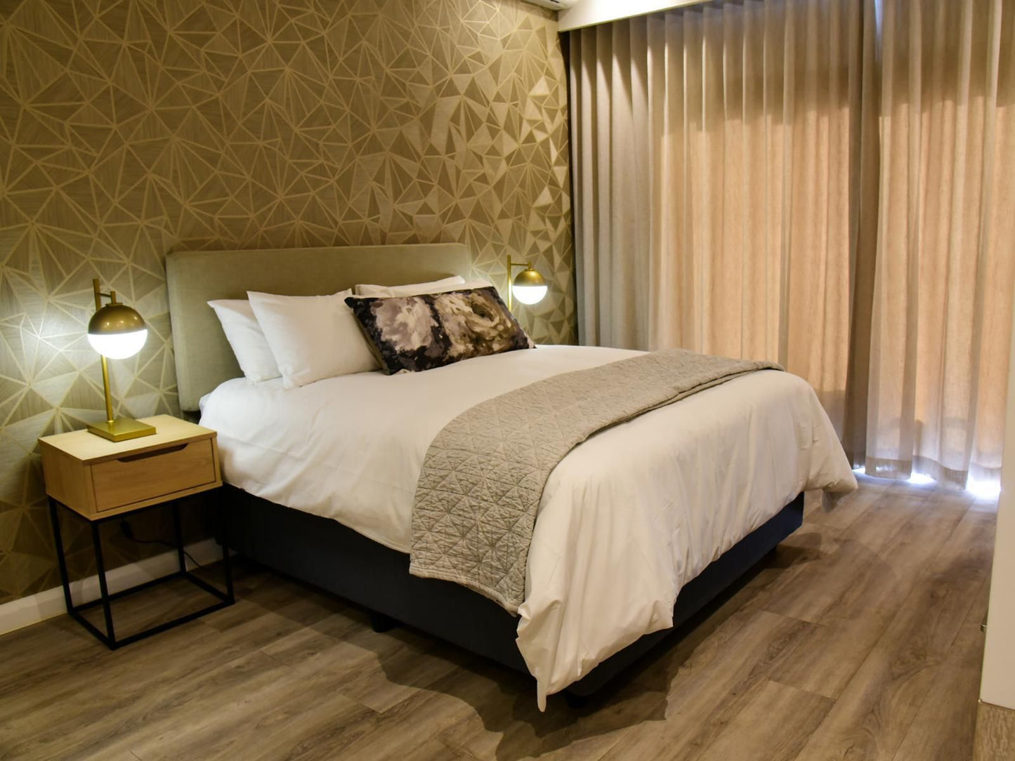 Menlyn Maine Luxury Rentals, Studio Apartment, Sepia Tones, Bedroom