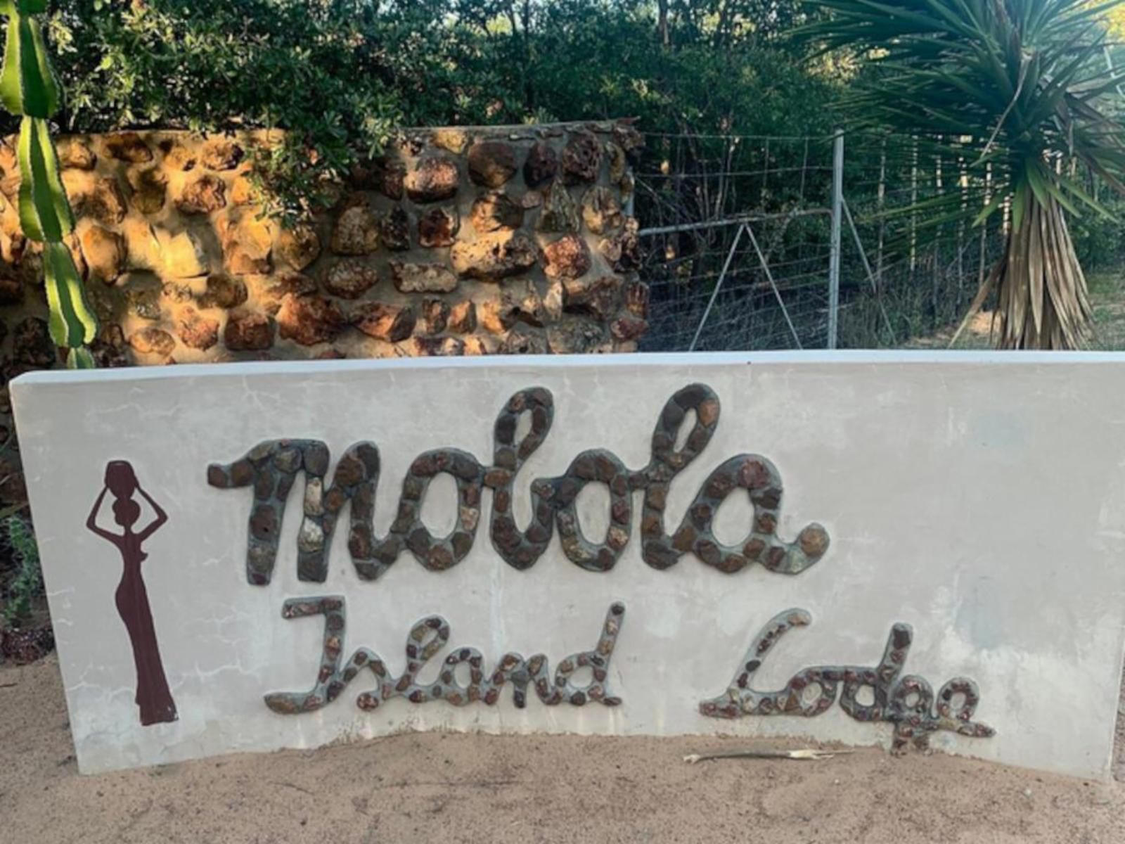 Mobola Island Lodge, Palm Tree, Plant, Nature, Wood, Sign, Text