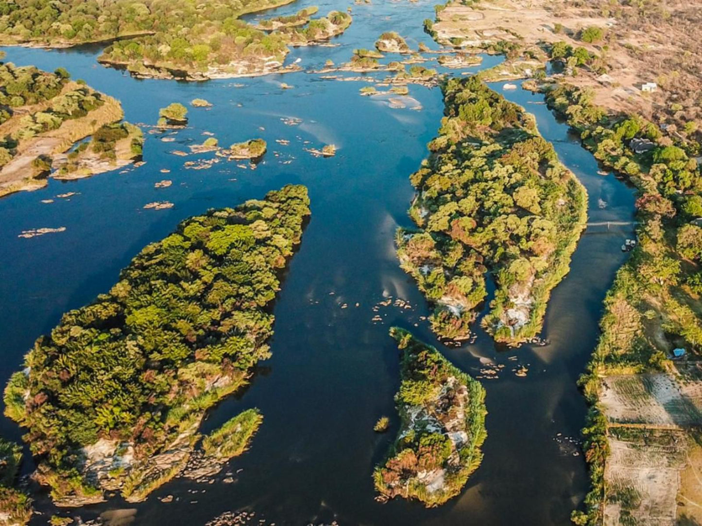 Mobola Island Lodge, Island, Nature, River, Waters, Aerial Photography