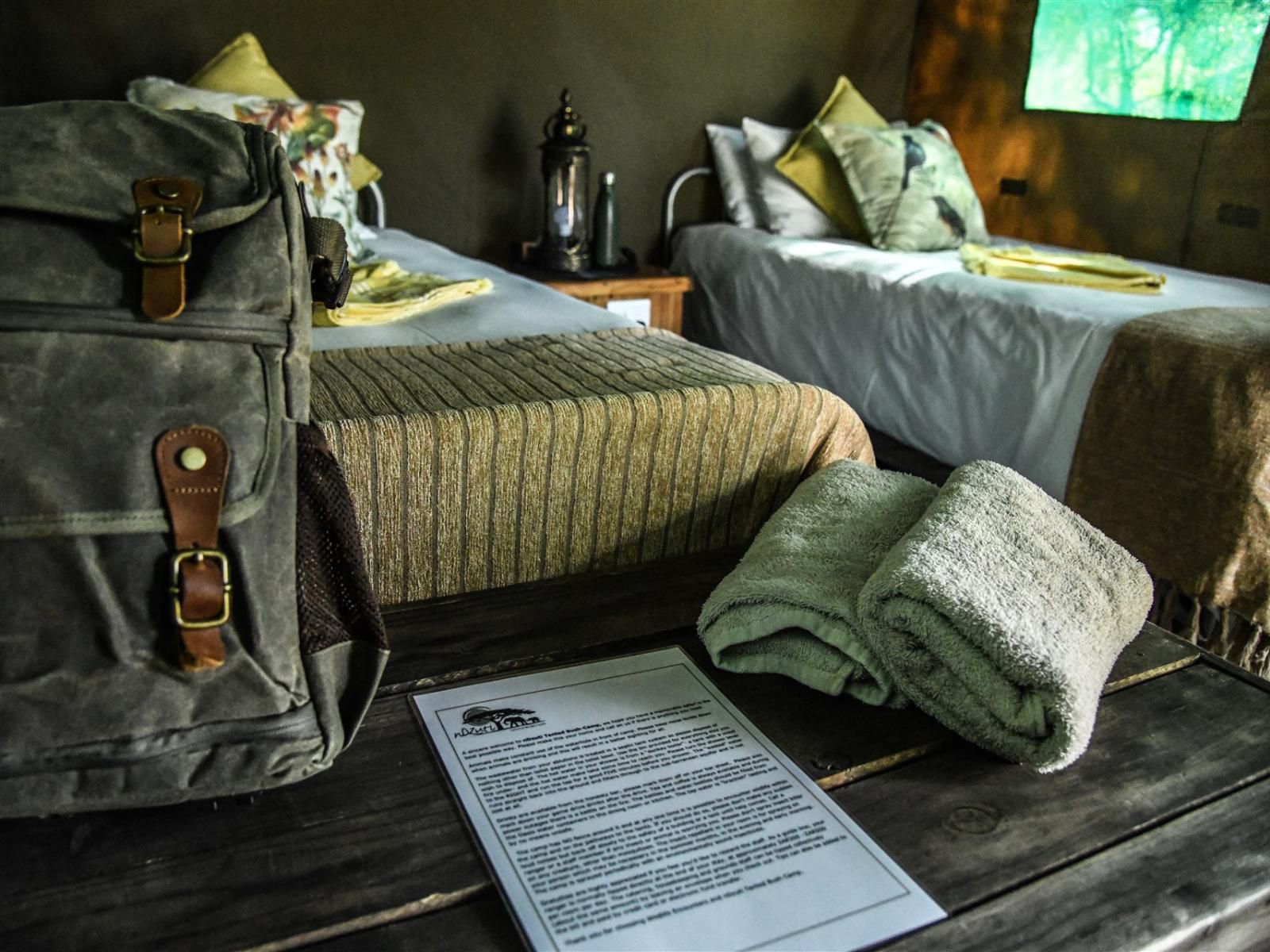 Ndzuti Bush Camp, Bushcamp tent, Bedroom