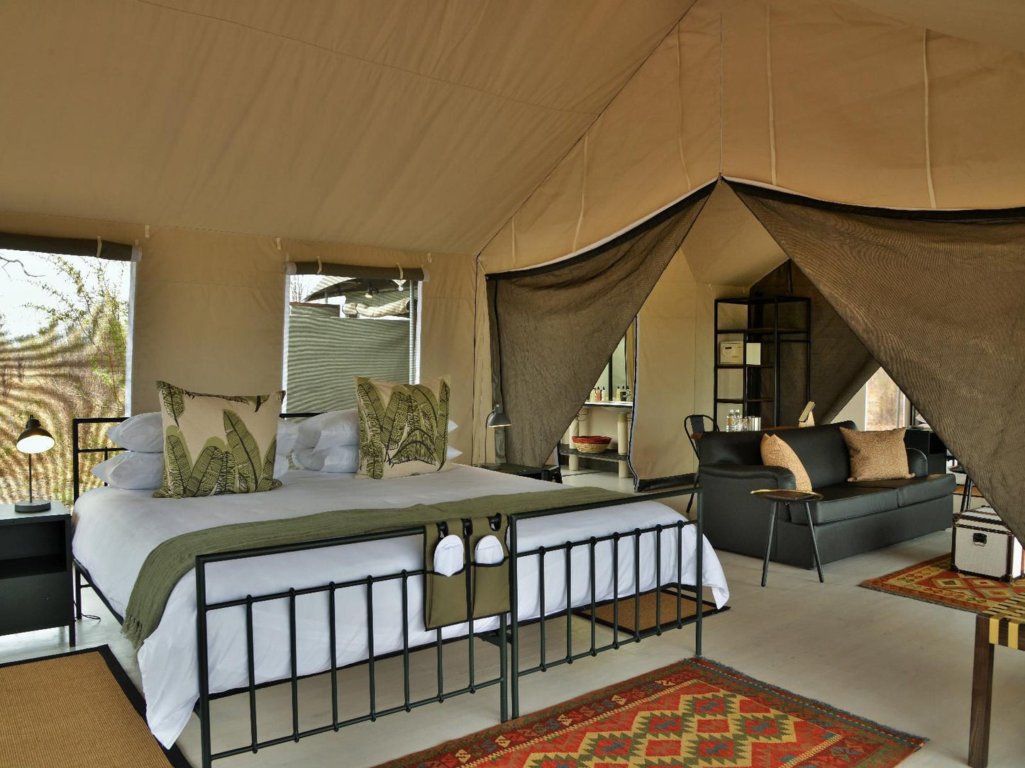 Nogatsaa Pans Chobe Lodge, King/Twin Tent 2, Tent, Architecture, Bedroom