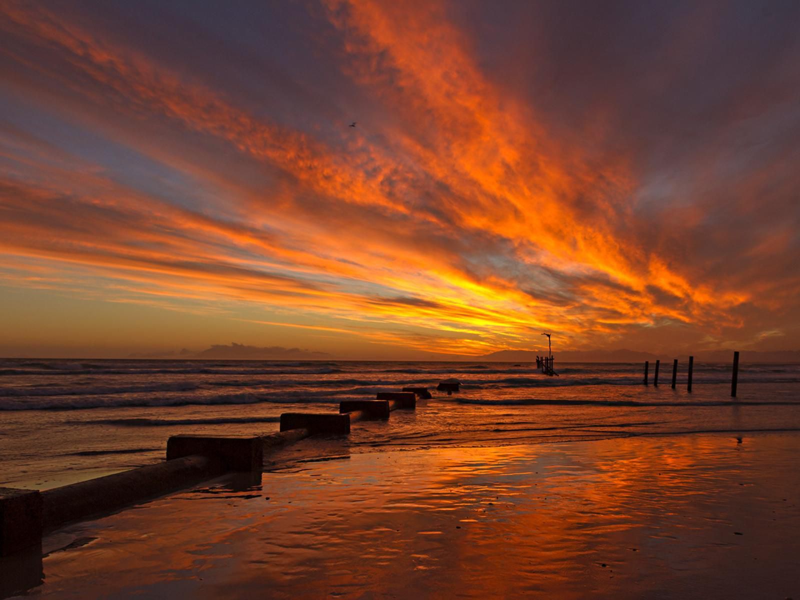 Ocean Song Strand Western Cape South Africa Beach, Nature, Sand, Pier, Architecture, Sky, Ocean, Waters, Sunset