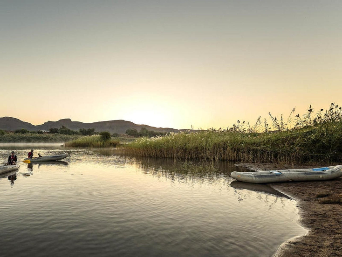 Orange River Rafting Lodge Vioolsdrift Northern Cape South Africa Sepia Tones, Boat, Vehicle, Canoe, River, Nature, Waters