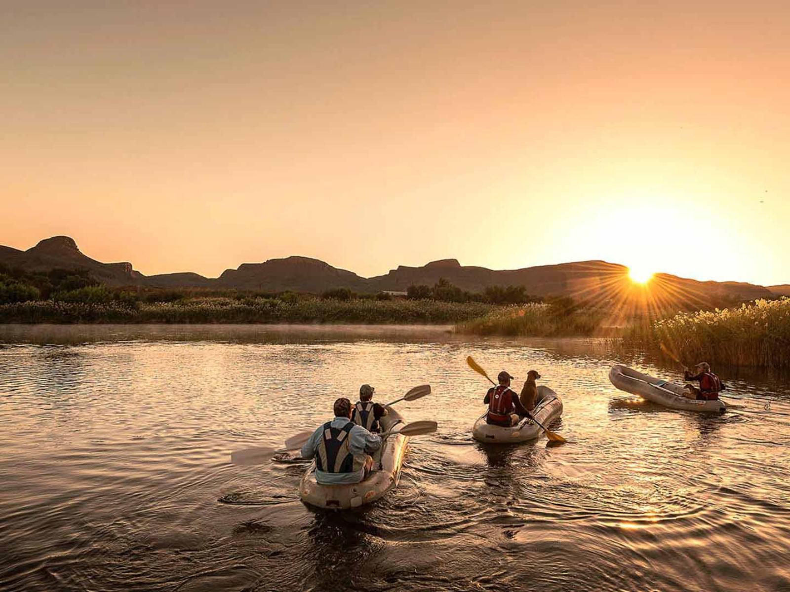 Orange River Rafting Lodge Vioolsdrift Northern Cape South Africa Sepia Tones, Boat, Vehicle, Canoe, Sky, Nature, Sunset