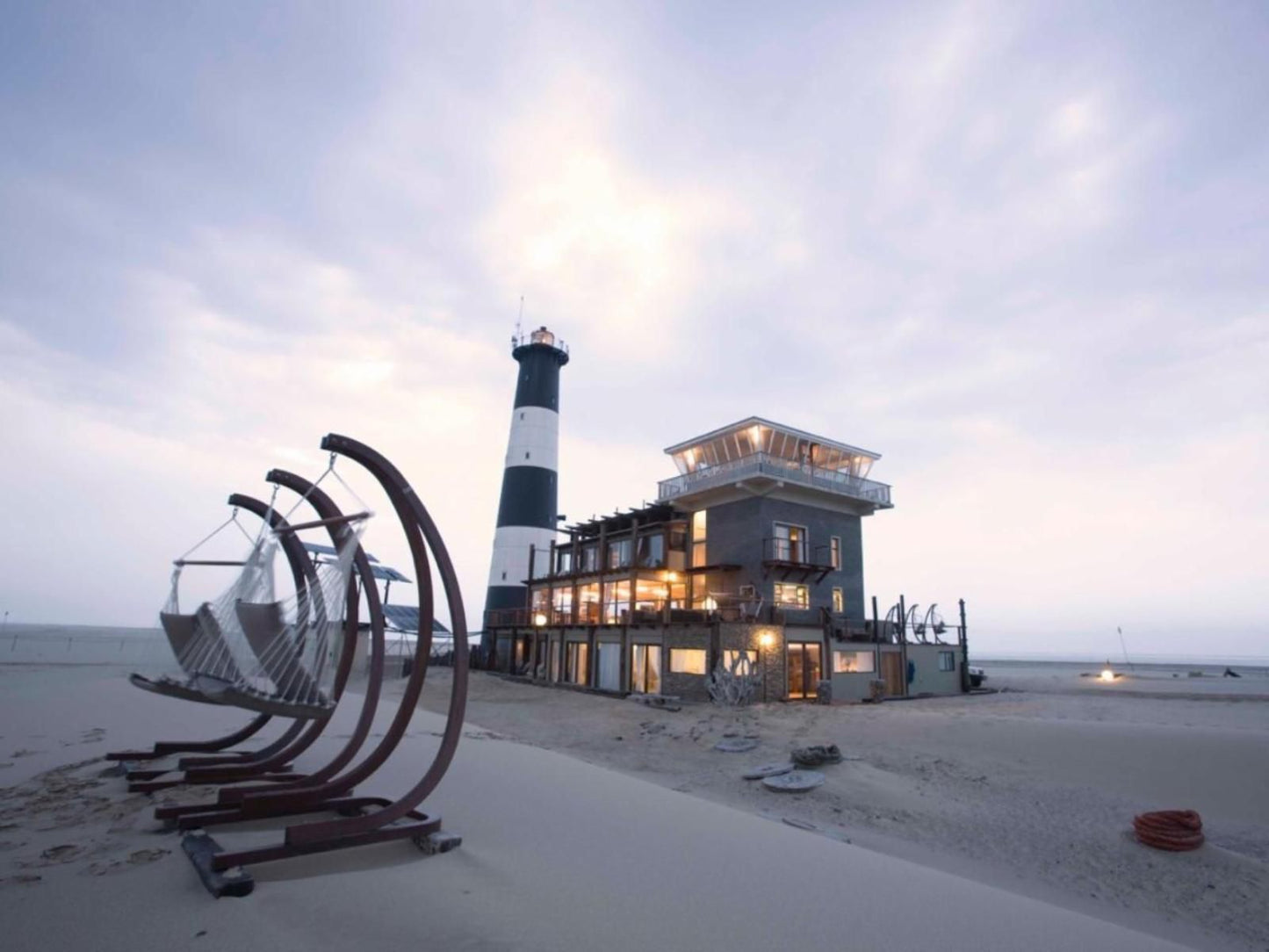 Pelican Point Lodge, Beach, Nature, Sand, Building, Architecture, Lighthouse, Tower