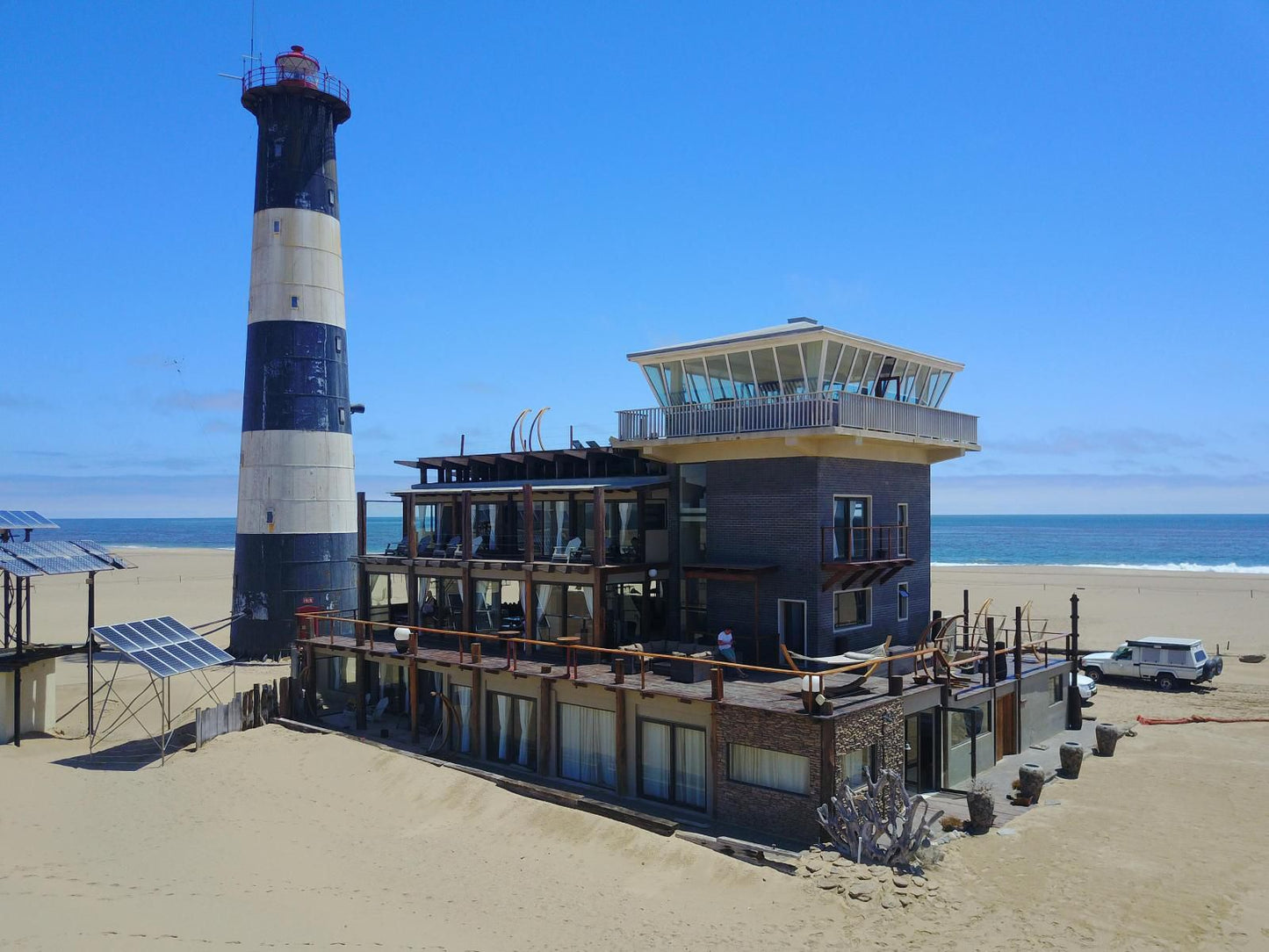 Pelican Point Lodge, Beach, Nature, Sand, Building, Architecture, Tower