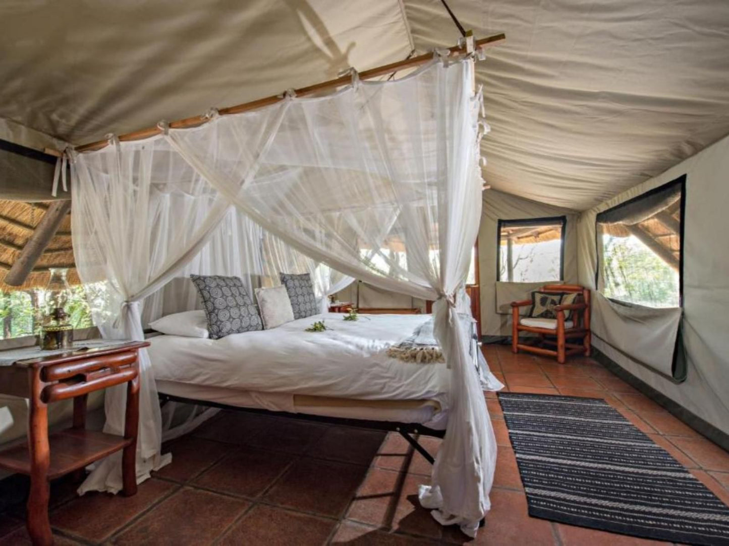 Pungwe Safari Camp, Semi Tented Thatched Chalet, Tent, Architecture, Bedroom