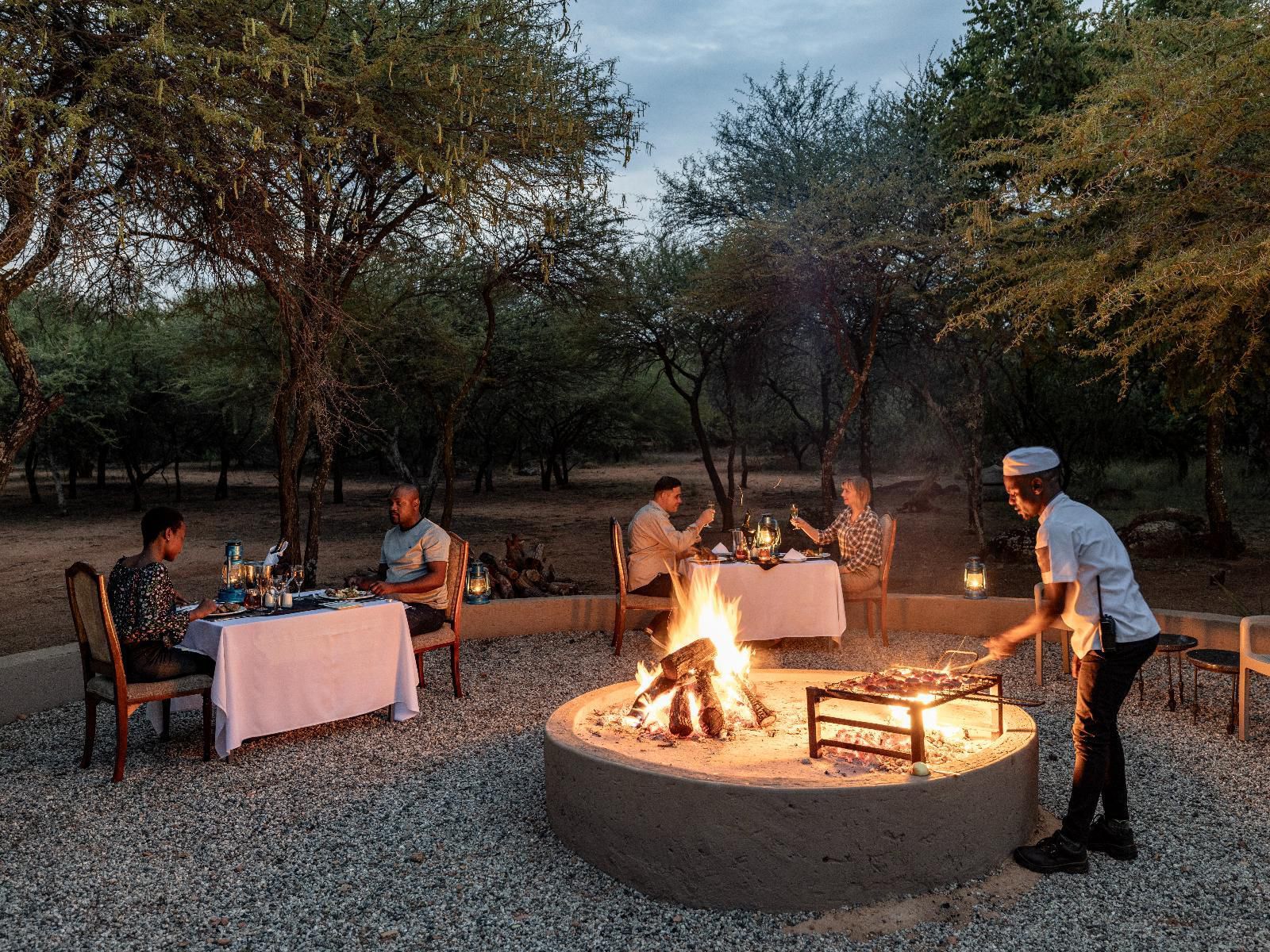 Sable Ranch Bush Lodge, Face, Person, Three Faces, Group, Fire, Nature, Frontal Face, Profile Face