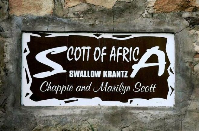 Scott Of Africa Swallow Krantz Tarkastad Eastern Cape South Africa Sign, Text