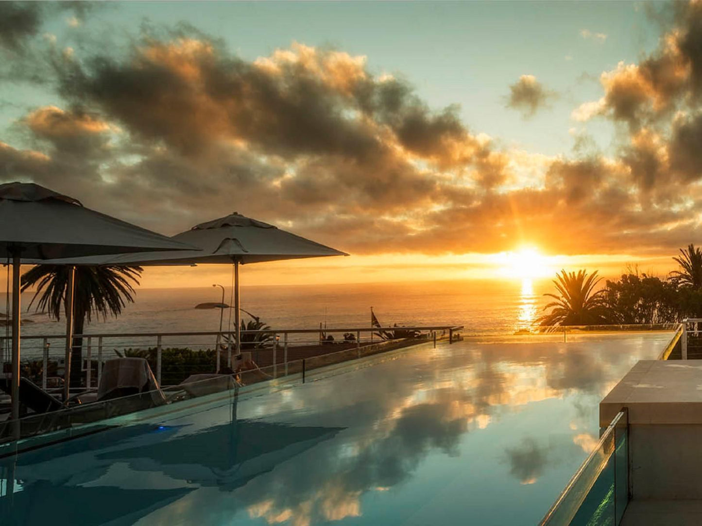 South Beach Camps Bay Camps Bay Cape Town Western Cape South Africa Beach, Nature, Sand, Palm Tree, Plant, Wood, Sky, Ocean, Waters, Sunset, Swimming Pool