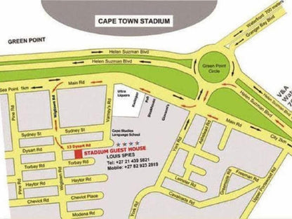 Stadium Guest House Green Point Cape Town Western Cape South Africa Map, Stadium, Architecture, Building, Sport