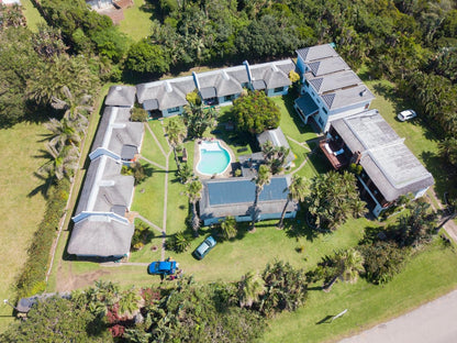 The Thatches Kei Mouth Eastern Cape South Africa House, Building, Architecture, Palm Tree, Plant, Nature, Wood, Aerial Photography