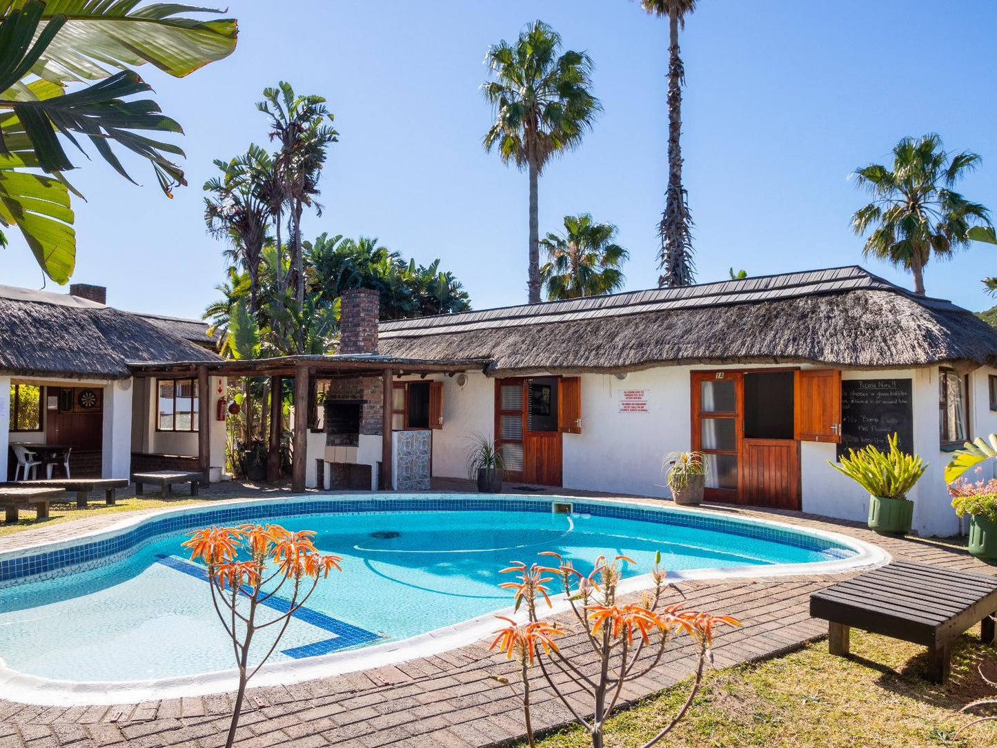 The Thatches Kei Mouth Eastern Cape South Africa House, Building, Architecture, Palm Tree, Plant, Nature, Wood, Swimming Pool