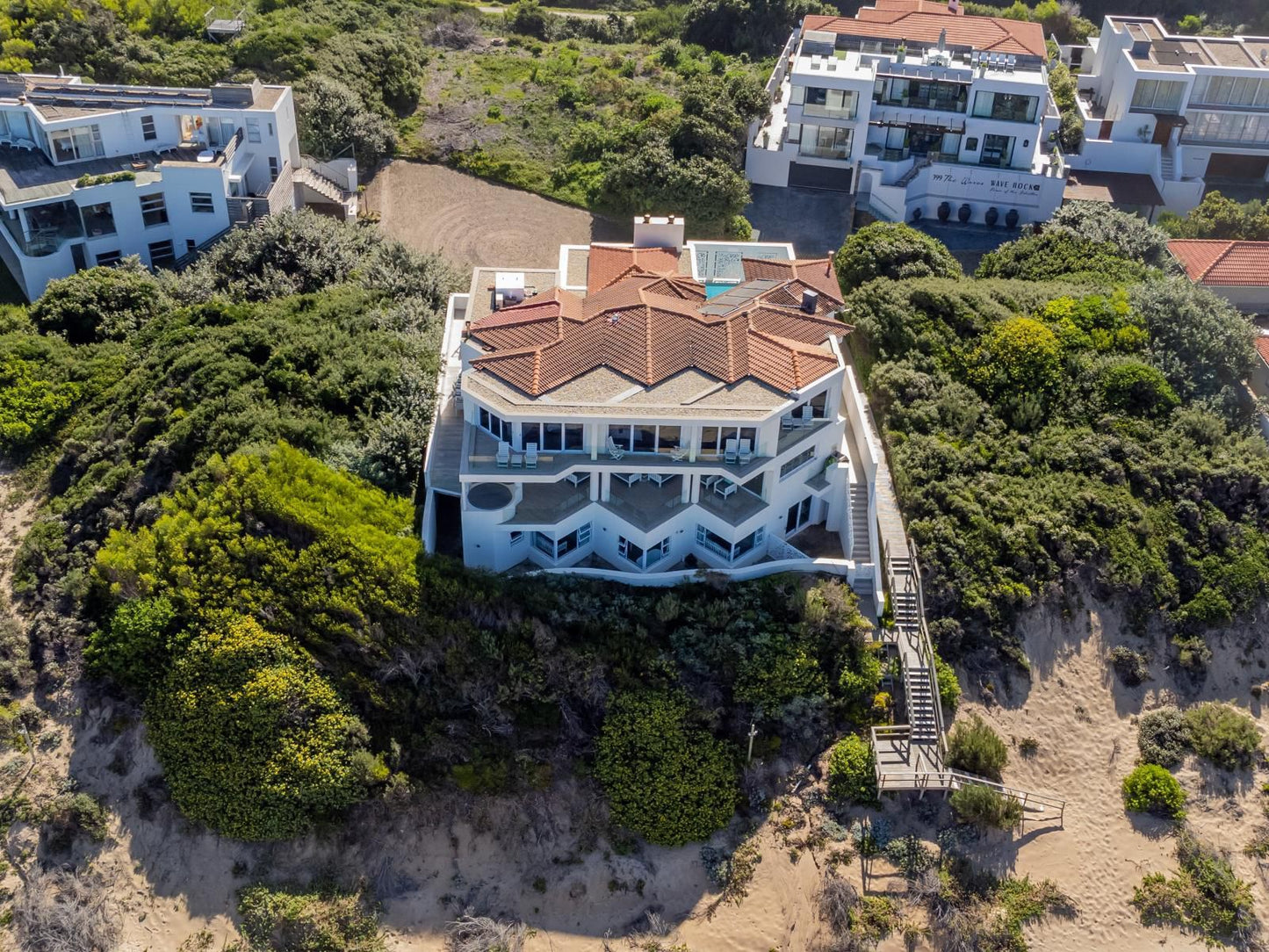 The Waves On Keurboomstrand, Balcony, Architecture, Beach, Nature, Sand, Cliff, House, Building